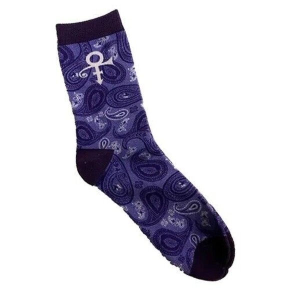 unknown Accessories - PRINCE SYMBOL - PURPLE PAISLEY CREW SOCKS - BRAND NEW & LICENSED